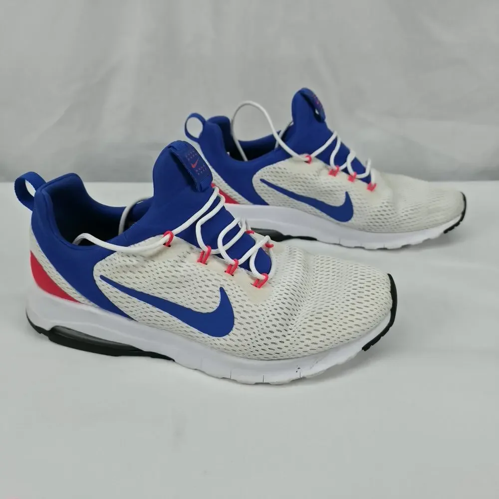 Nike Womens Air Max Motion Racer 2 Running Shoes White Blue Red Size 9.5